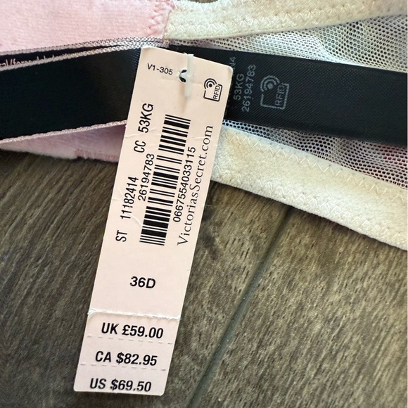 NWT Victoria’s Secret Very Sexy Push Up Bra Pink Floral Design Size 36 D - Picture 7 of 7